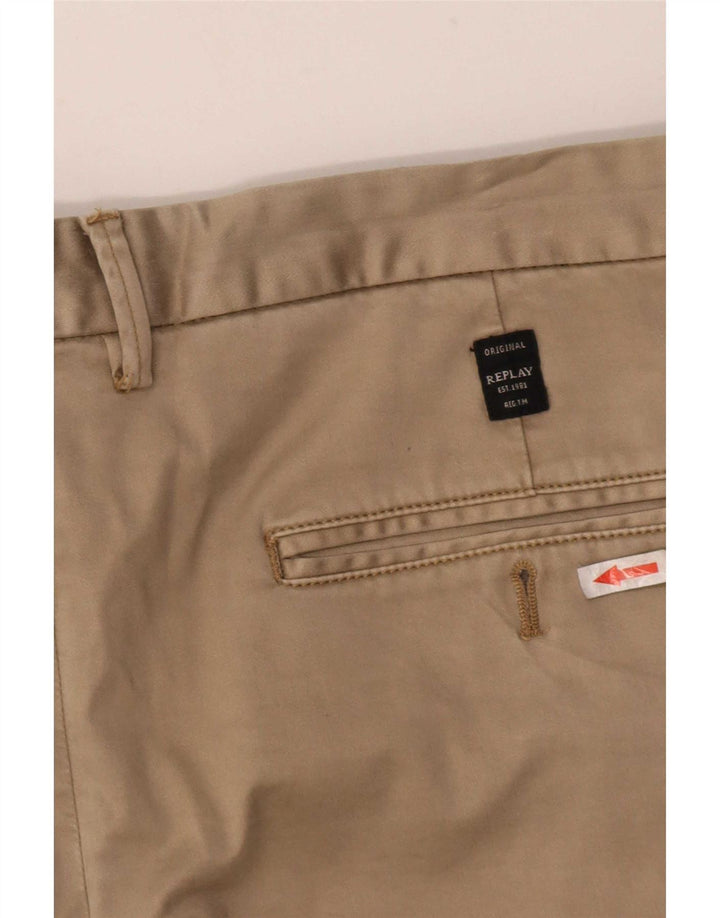 Replay Pantalones cortos chinos para hombre grande W36 Beige
