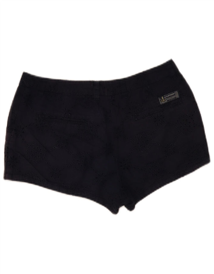Superdry Hot Pants Mujer Pequeño W27 Azul Marino Floral