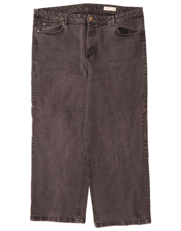 Marks & Spencer Vaqueros de pierna ancha y cintura alta para mujer UK 22 3XL W44 L29 Gris