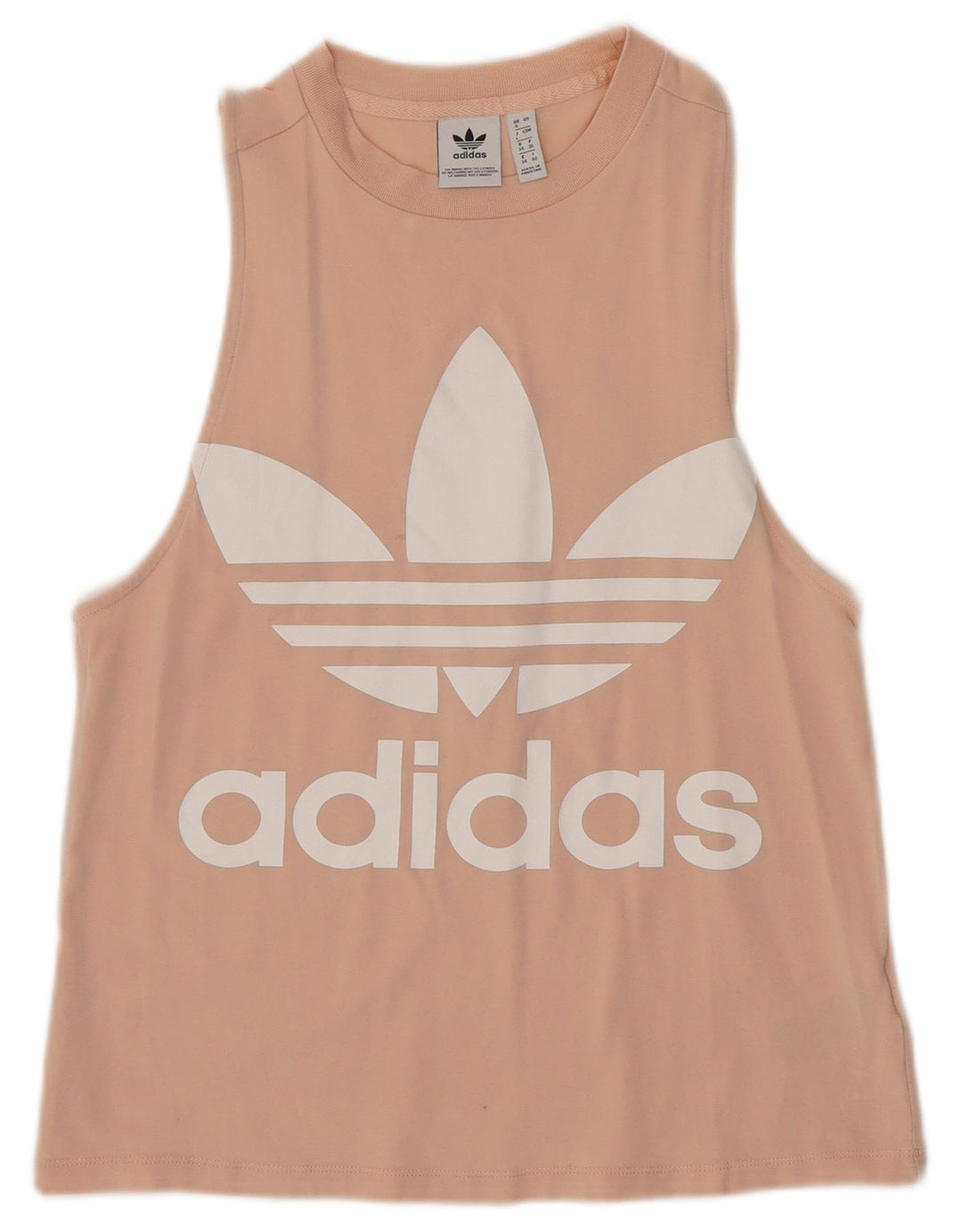 ADIDAS Camiseta sin mangas gráfica para mujer Reino Unido 8 Pequeño Algodón rosa