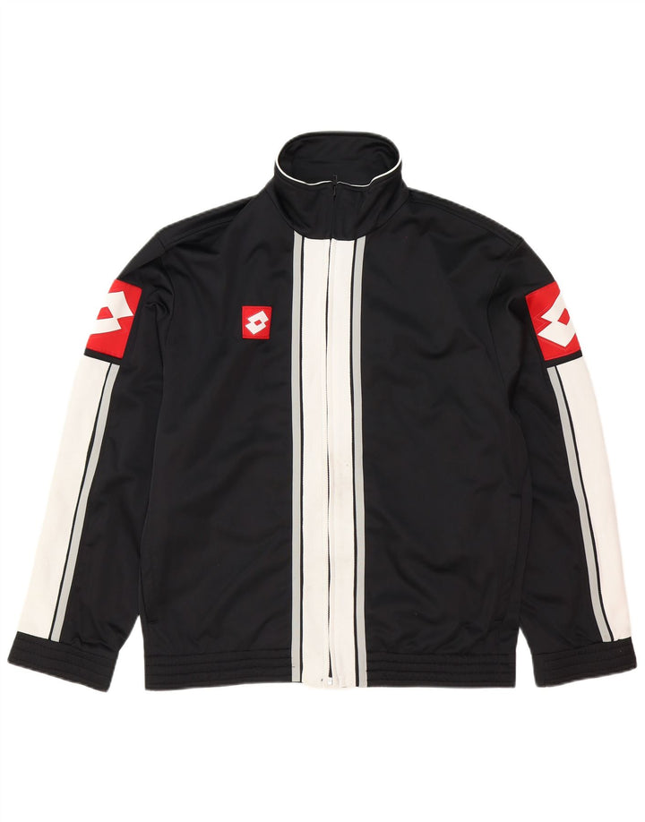 Lotto Hombre Chaqueta De Chándal Superior Poliéster Color Block Mediano Negro