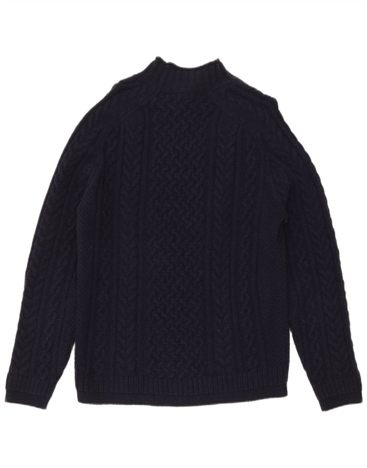 Massimo Dutti Jersey con Cuello Alto para Mujer UK 46 Large Lana Azul Marino