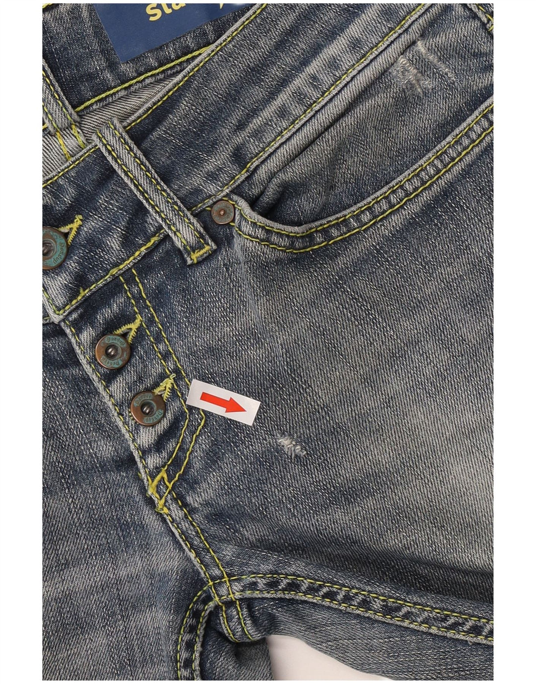 Vaqueros Dondup Mujer Rectos W29 L28 Azul Algodón