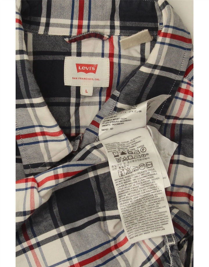 Camisa Levi's para hombre de algodón a cuadros azul marino grande