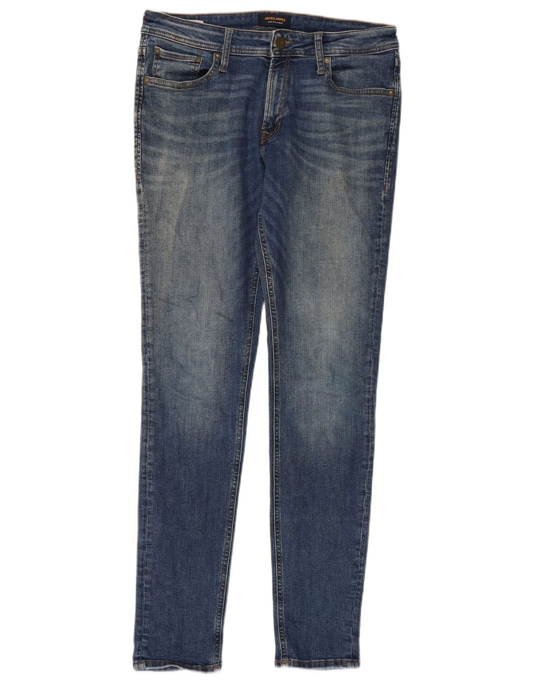 JACK & JONES Vaqueros ajustados para hombre W32 L32 Poliéster azul