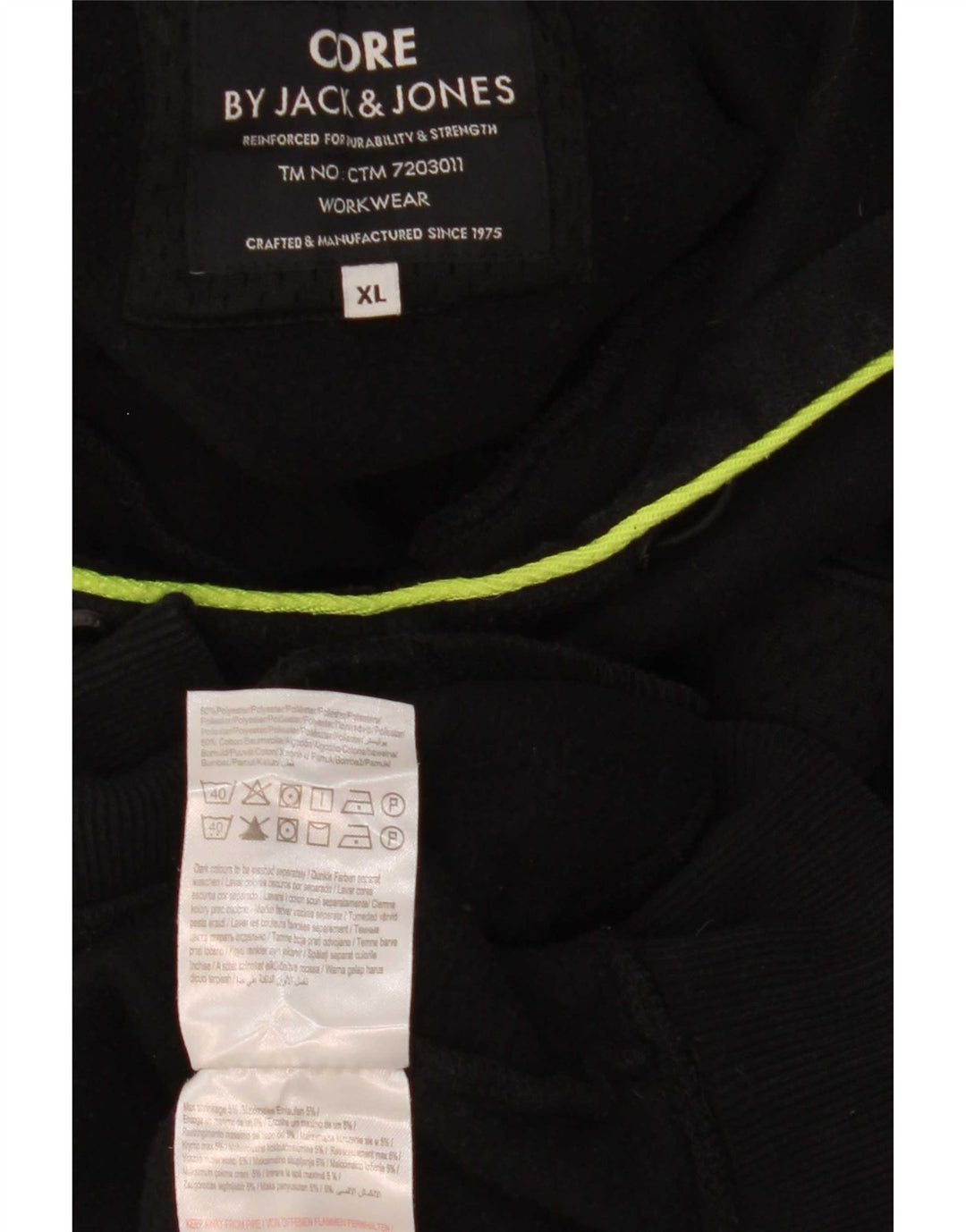 Jack & Jones Hombre Sudadera con Capucha Jumper XL Negro Poliéster