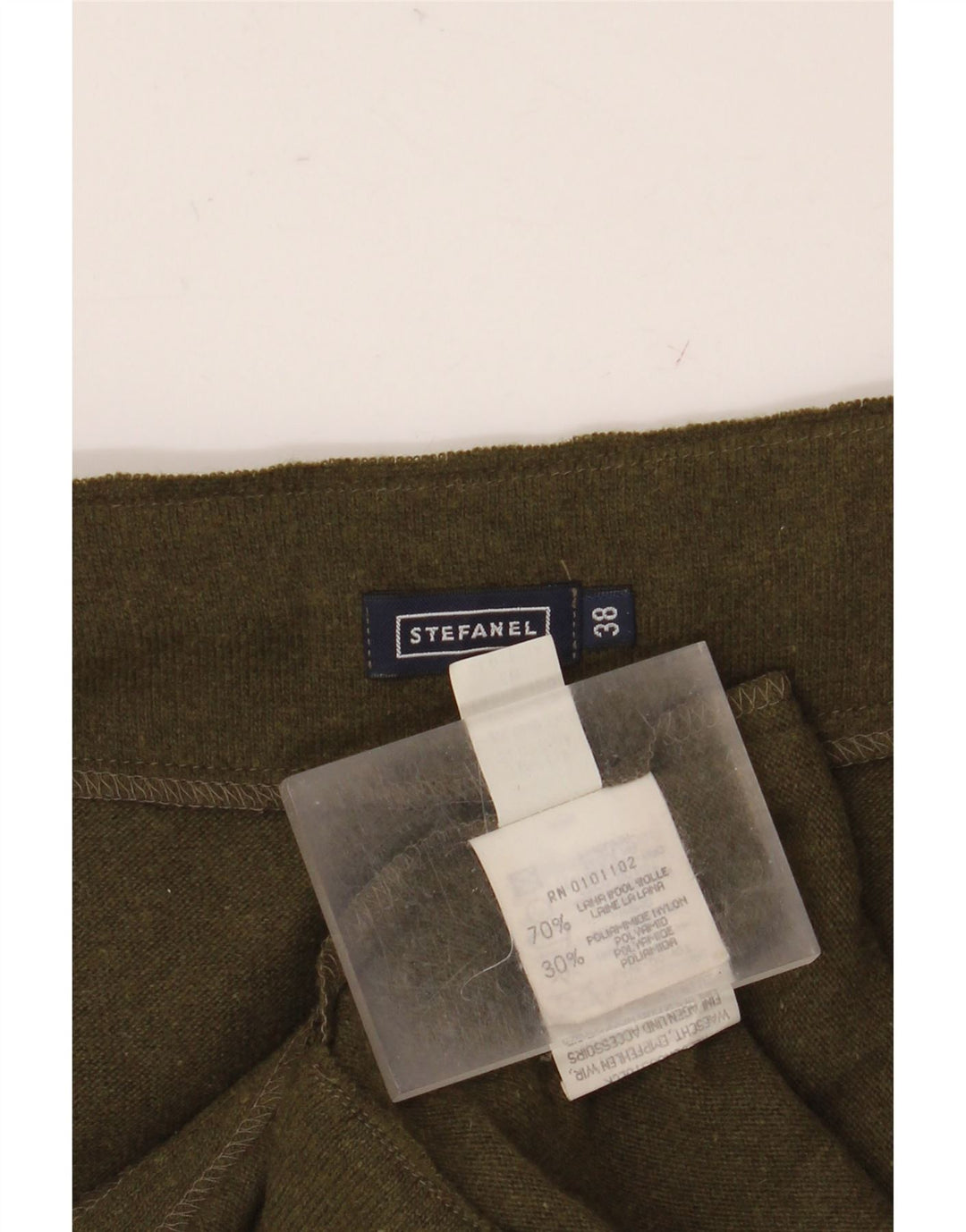 Stefanel Falda acampanada de punto para mujer EU 38 Mediana W28 Lana caqui