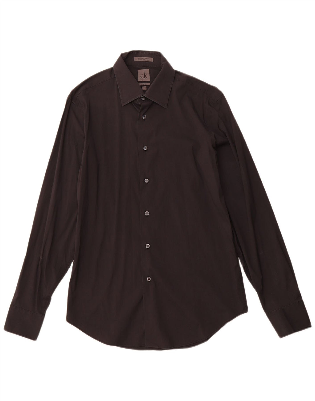 CALVIN KLEIN Camisa Slim Fit para hombre Talla 39 15 1/2 Mediana Negro Algodón