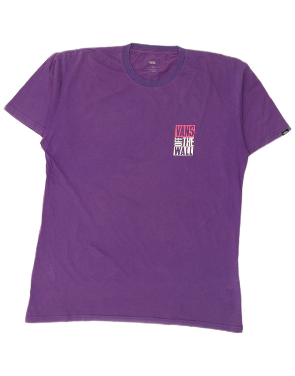 Vans Camiseta con gráfico de ajuste clásico para hombre Top grande de algodón morado