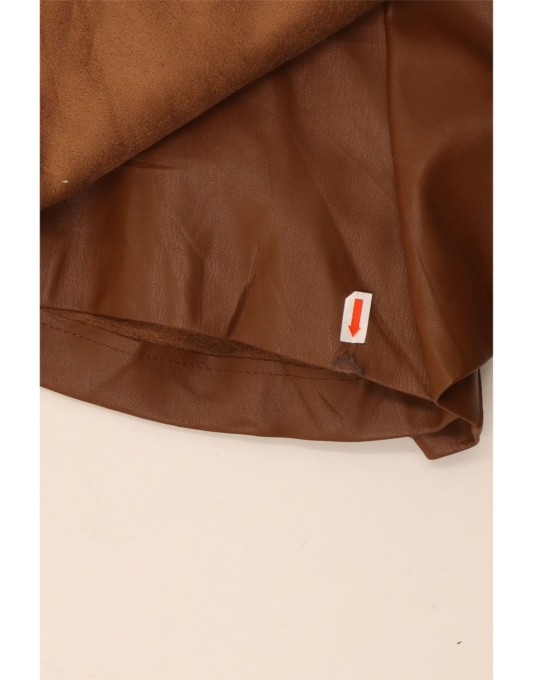 ZARA Mujer Shorts Polipiel XS W25 Marrón Poliéster