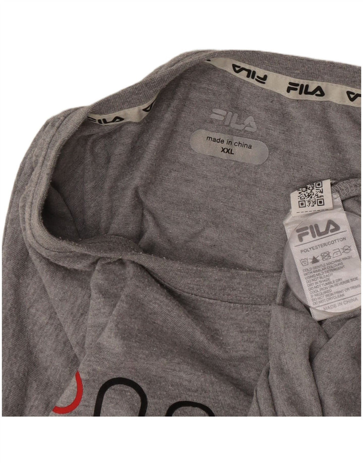 Fila Camiseta gráfica para hombre Top 2XL Poliéster moteado gris