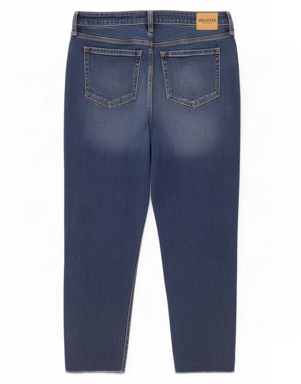 Vaqueros Hollister Mom De Tiro Alto Cónicos Para Mujer W31 L27 Algodón Azul