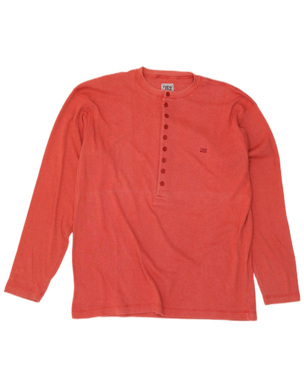 Think Pink Camiseta Hombre Manga Larga XL Rojo
