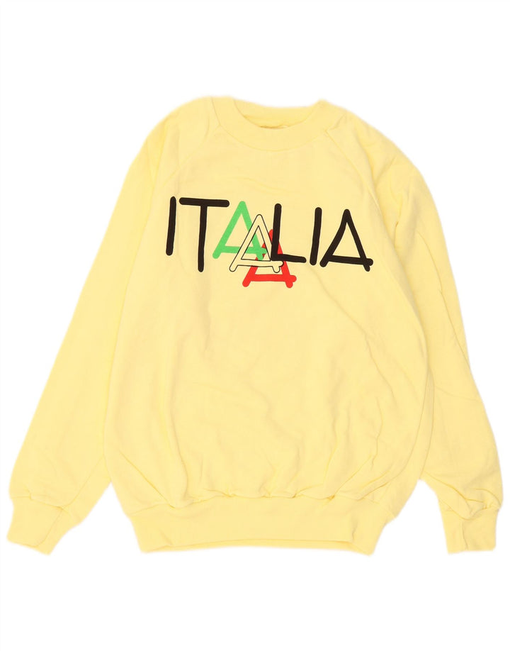 Assisi Hombre Italia Sudadera Estampada Jersey Jersey De Algodón Amarillo Medio