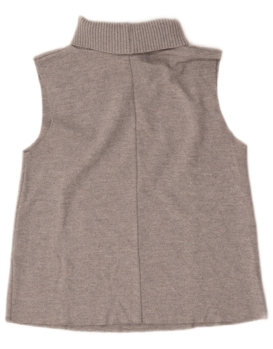 Zara Mujer Roll Neck Vest Tank Top UK 10 Small Gris Poliéster