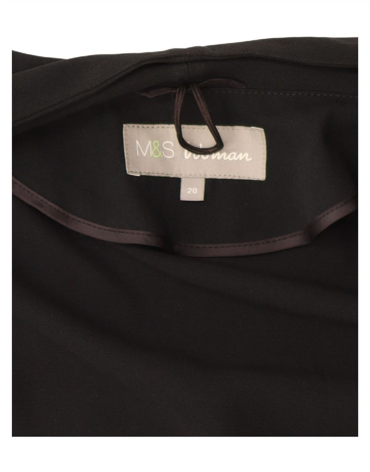 Marks & Spencer Chaqueta Americana Abierta de Manga 3/4 para Mujer UK 20 2XL Negro