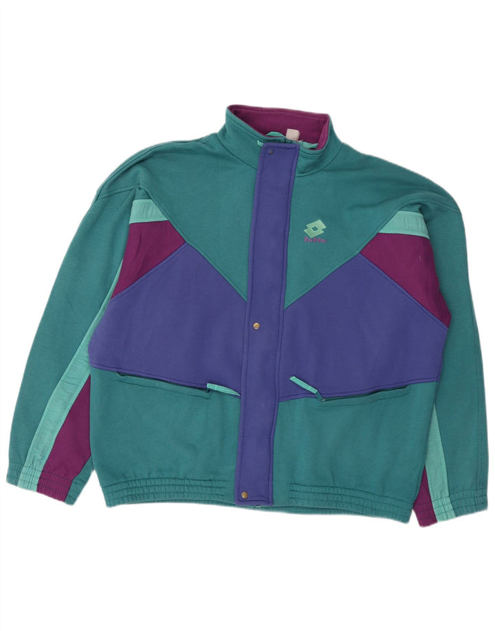 Lotto Hombre Chándal Top Chaqueta XL Verde Colorblock