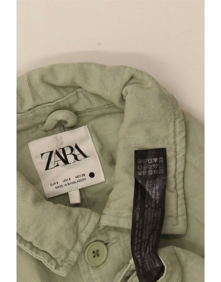 Zara Mens Utility Jacket UK 36 Small Verde Algodón