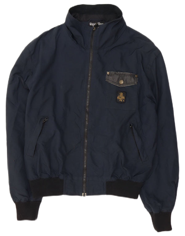 Refrigiwear Chaqueta Bomber Cruz para Hombre UK 40 Grande Poliéster Azul Marino