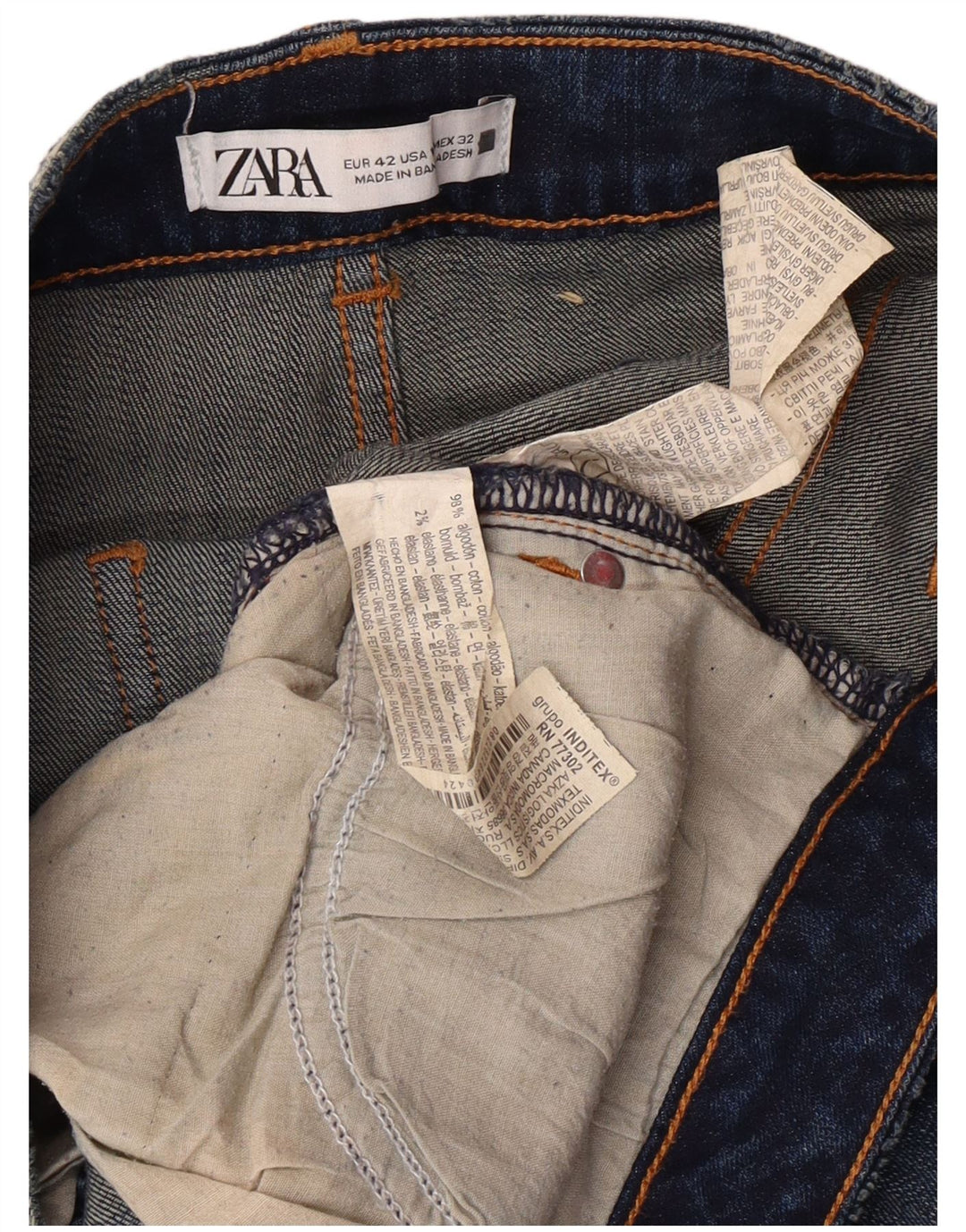 Zara Jeans Slim para Mujer EU 42 Large W32 L28 Azul Algodón Clásico