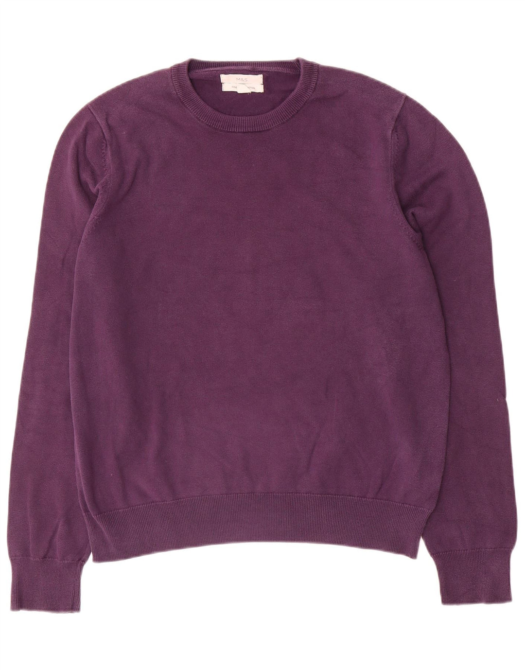Marks & Spencer - Jersey de cuello redondo para hombre, talla grande, algodón morado