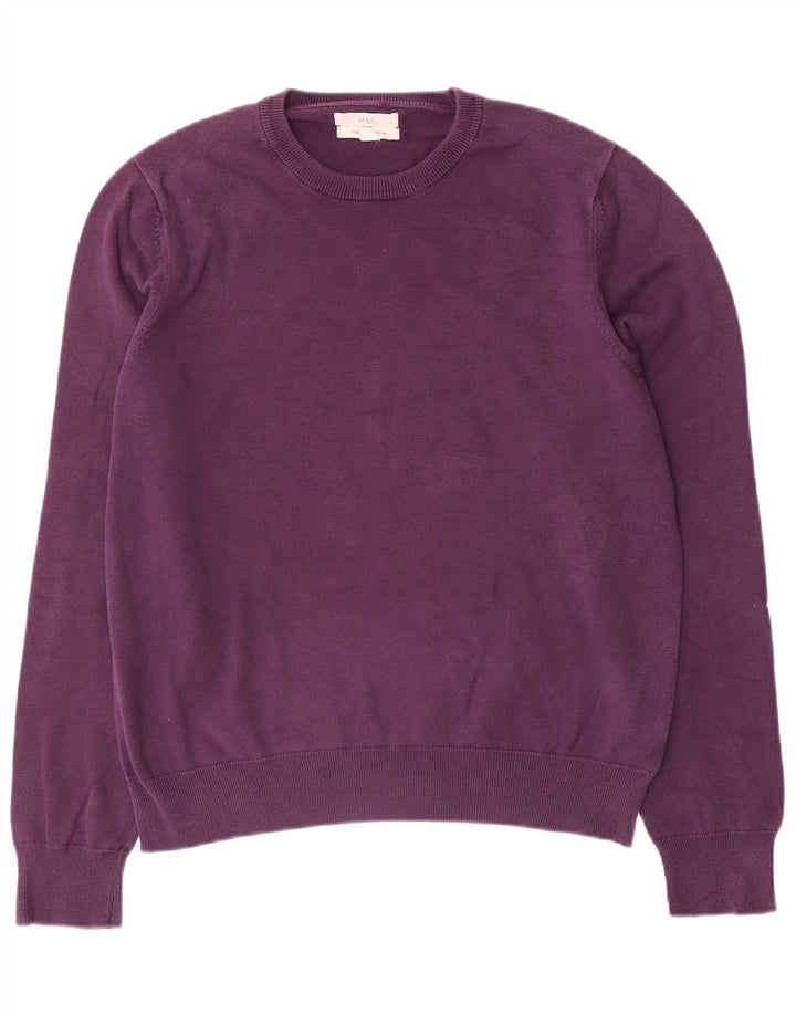 Marks & Spencer - Jersey de cuello redondo para hombre, talla grande, algodón morado