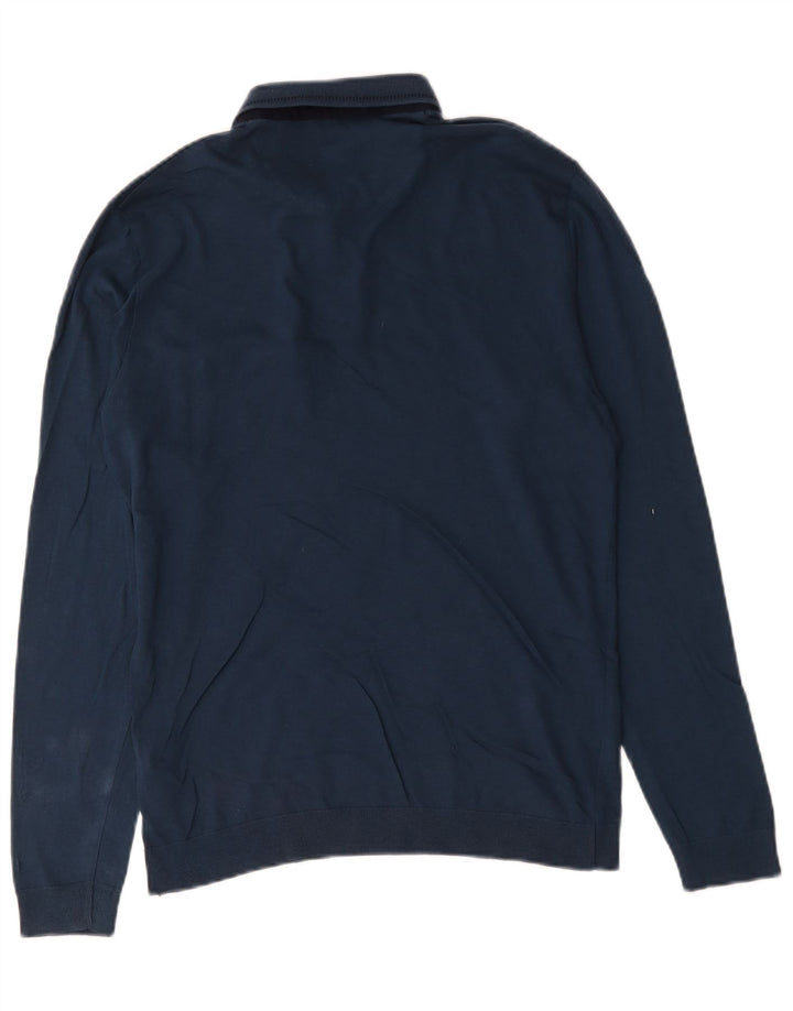 Ted Baker Polo de manga larga para hombre talla 3 mediano algodón azul marino