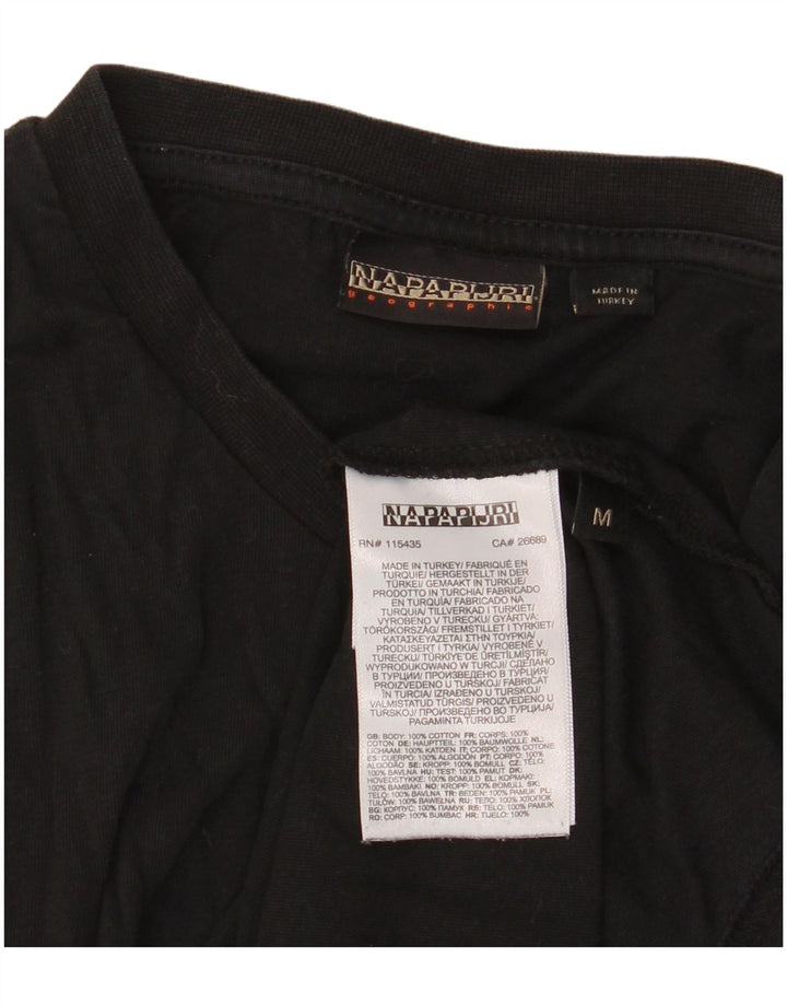 Napapijri - Camiseta gráfica para hombre, talla mediana, algodón negro