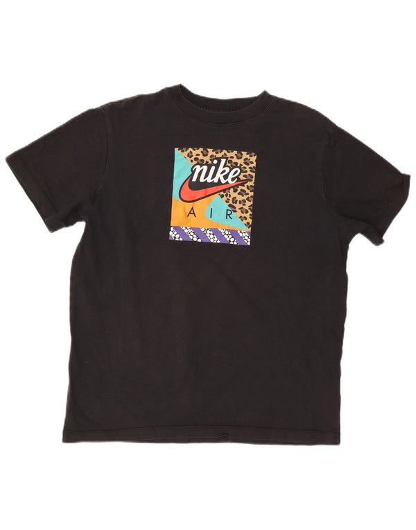 NIKE Camiseta holgada con gráfico para mujer UK 10 Small Black Cotton