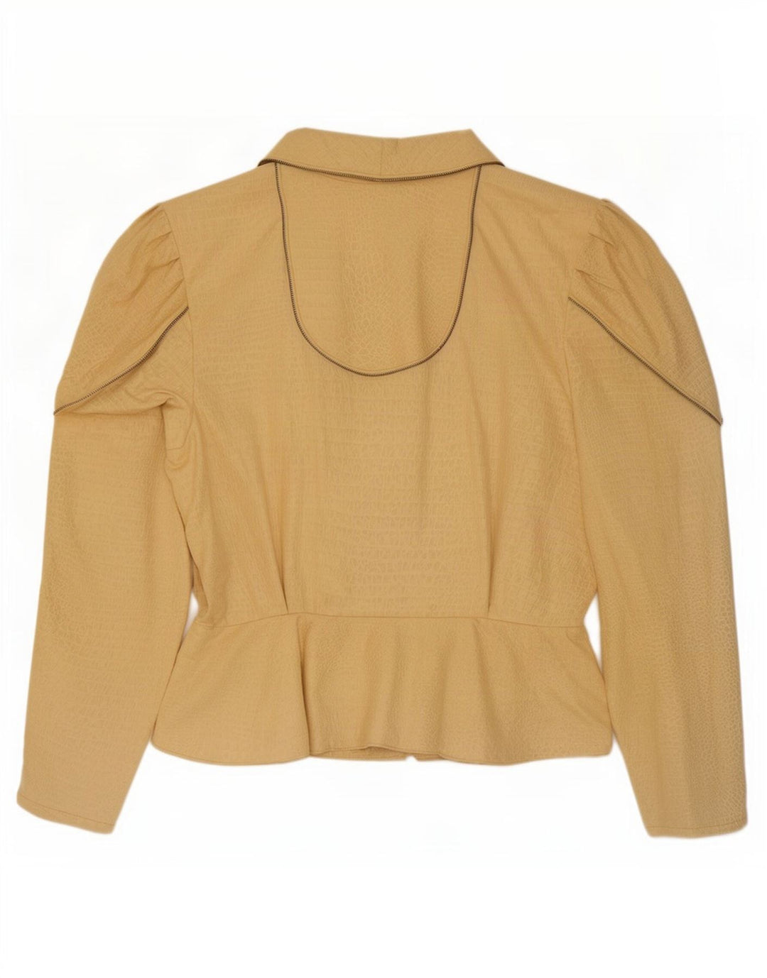 Vintage mujer Blazer chaqueta Reino Unido 14 medio beige animal print
