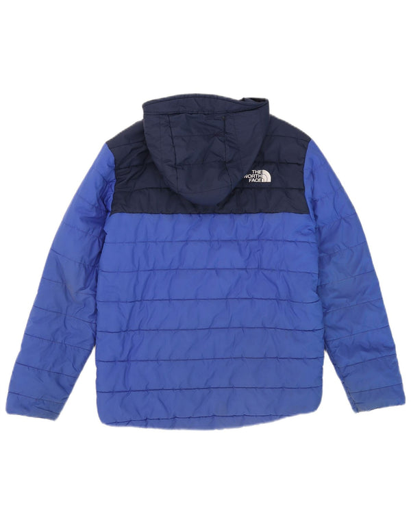 The North Face Chaqueta acolchada con capucha para niños 11-12 años Grande Azul Colorblock