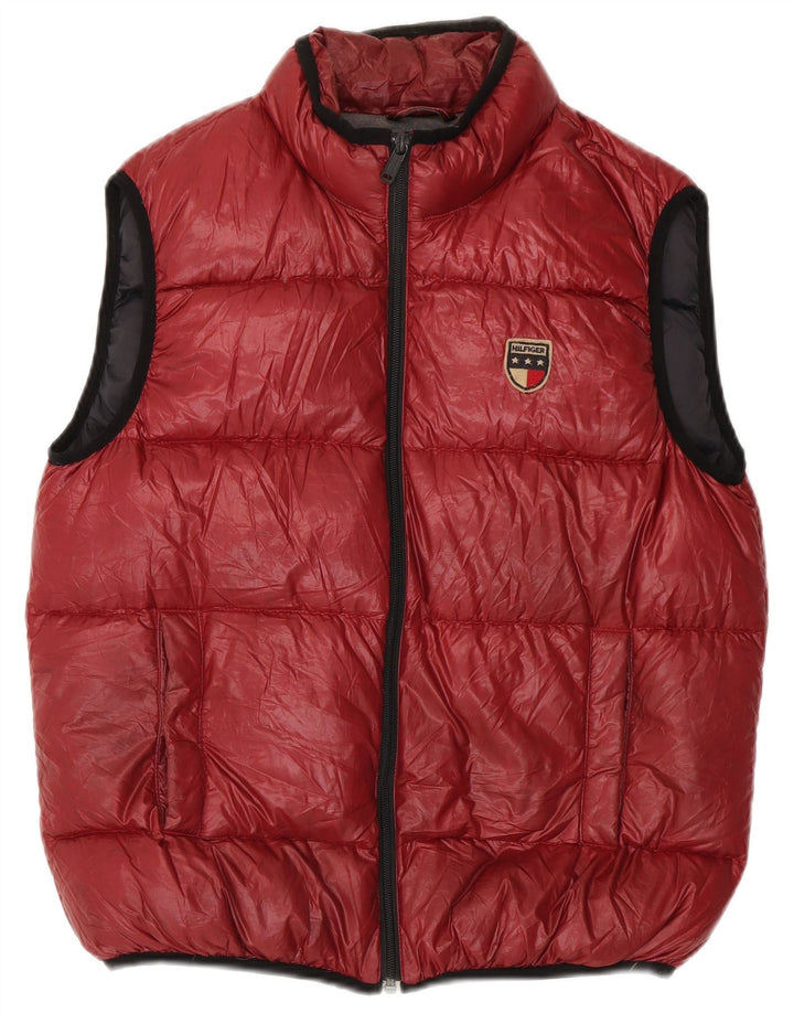 Tommy Hilfiger Chaleco acolchado para hombre UK 36 Pequeño poliéster rojo