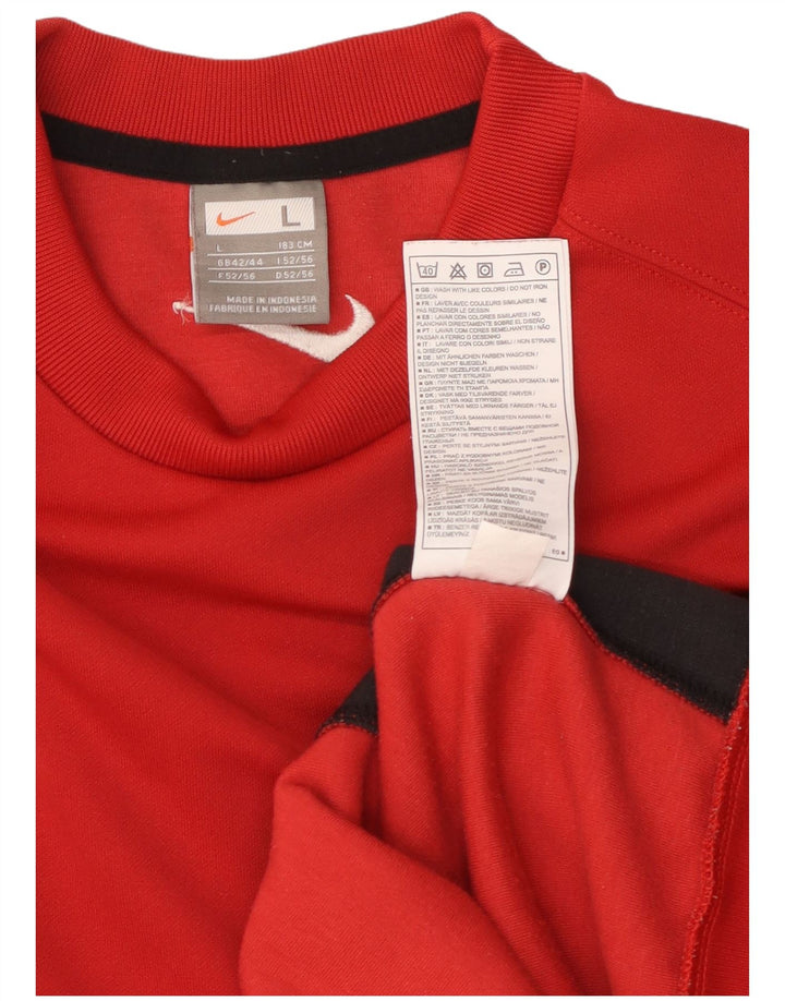 NIKE Sudadera Jumper para Hombre UK 42/44 Large Rojo Colorblock Poliéster