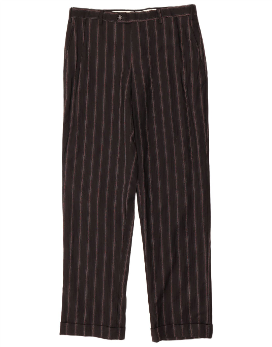 PAL ZILERI Traje de 2 piezas con 3 botones para hombre IT 50 Large W34 L33 Black Stripes