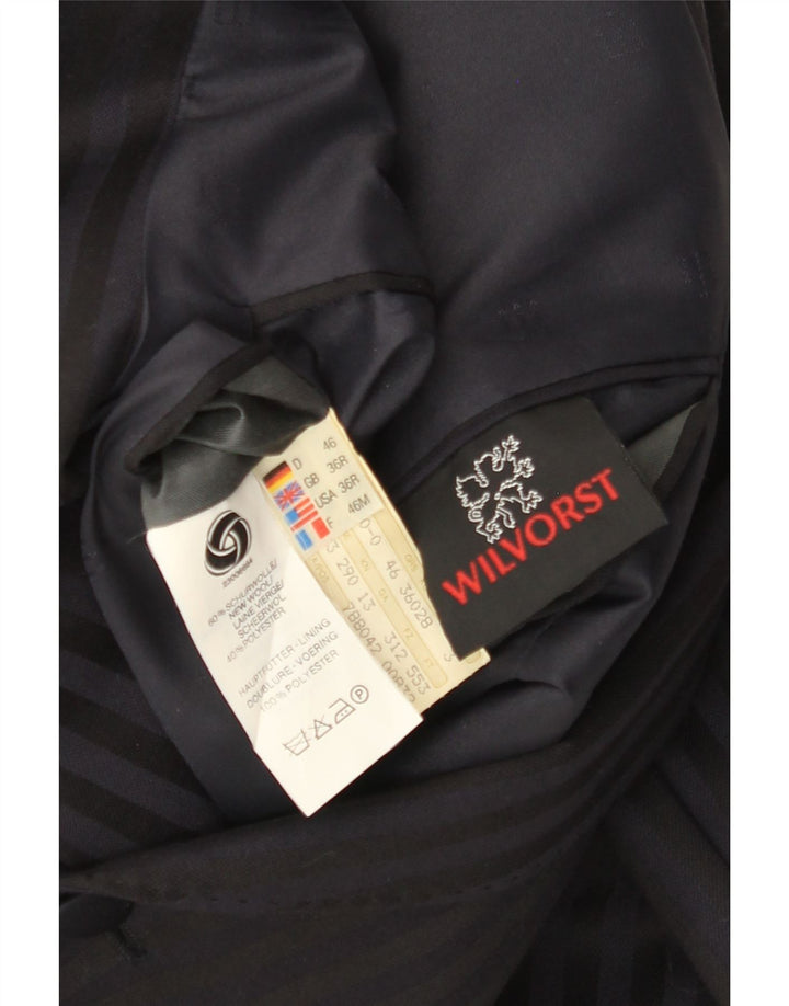 Wilvorst Chaqueta tipo blazer con doble botonadura para hombre UK 36 Small Azul marino a rayas