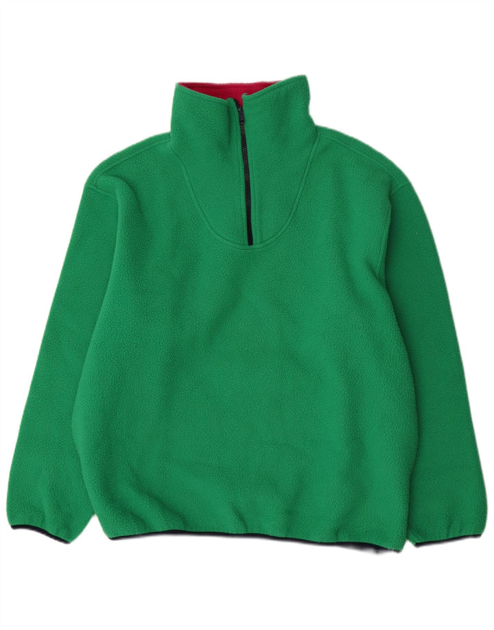 Sisley Jersey De Forro Polar Con Cremallera En El Cuello Verde Medio Poliéster