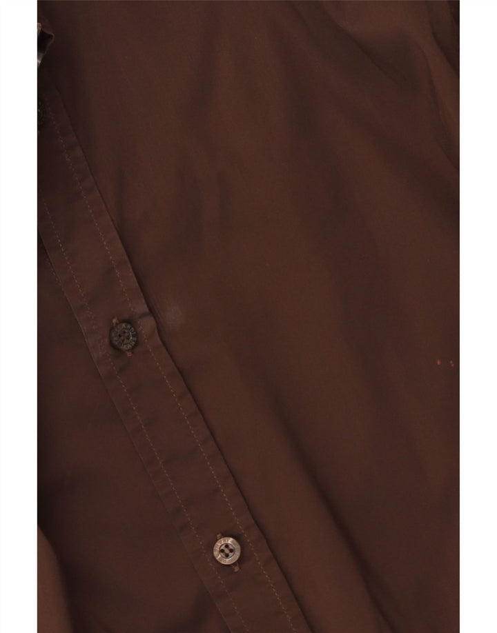 Camisa Hombre Trussardi Jeans 2XL Marrón Algodón