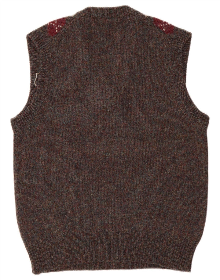 Vintage hombres chaleco tanque top pequeño gris Argyle/lana de diamante