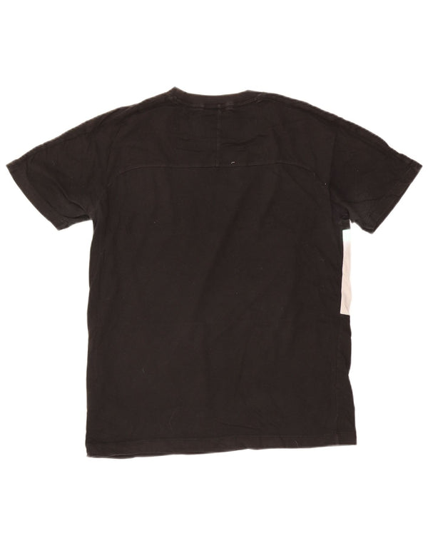 Puma Camiseta gráfica para hombre Top Small Black Colourblock Cotton