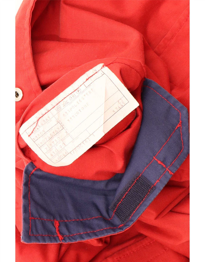 Chaqueta utilitaria vintage para hombre Reino Unido 46 3XL Poliéster rojo