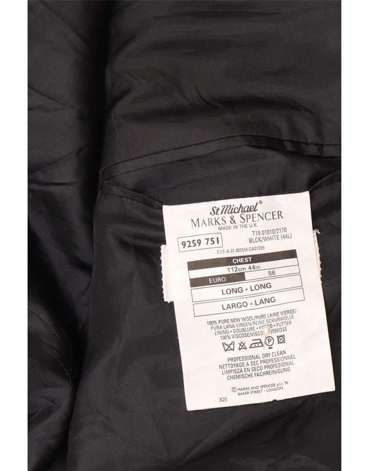 Marks & Spencer Chaqueta tipo blazer de 2 botones para hombre UK 44 XL Lana gris en espiga