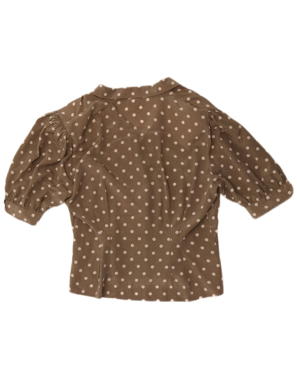 Blusa Camisera De Manga Corta Mujer Andrea Mare IT 46 Large Gris Lunares