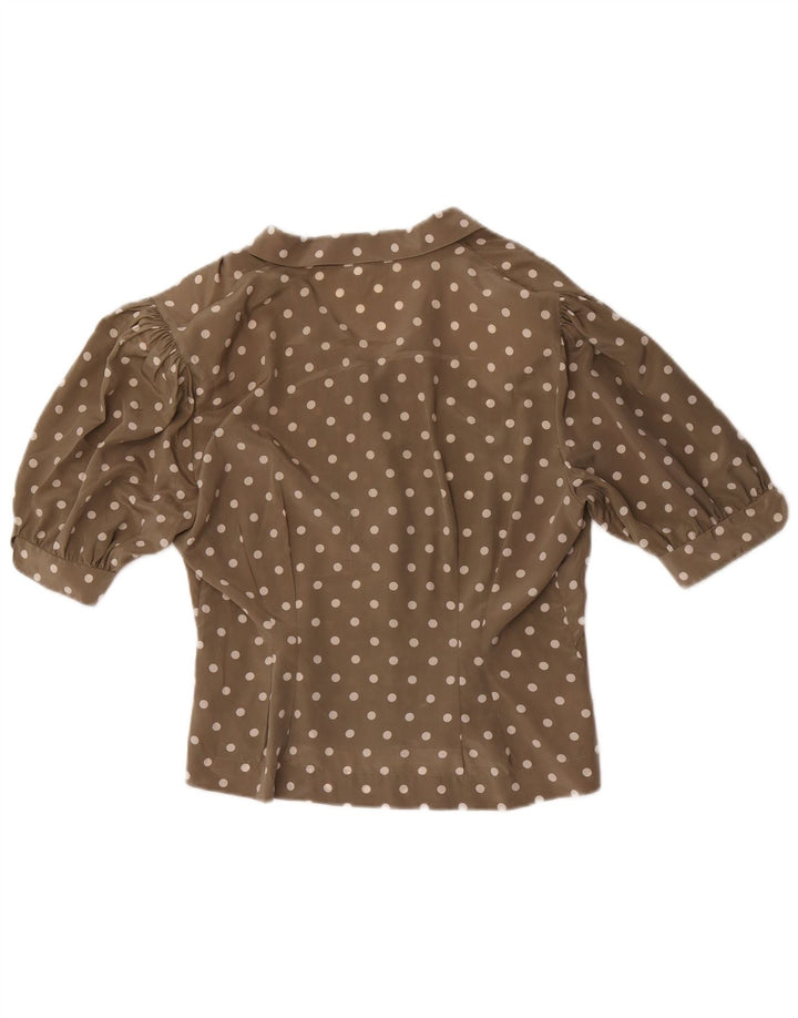 Blusa Camisera De Manga Corta Mujer Andrea Mare IT 46 Large Gris Lunares