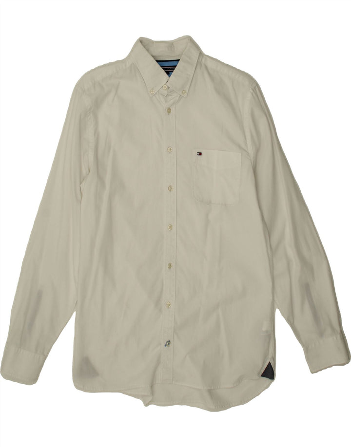 TOMMY HILFIGER Mens Shirt Medium White Cotton Vintage Tommy Hilfiger and Second-Hand Tommy Hilfiger from Messina Hembry 