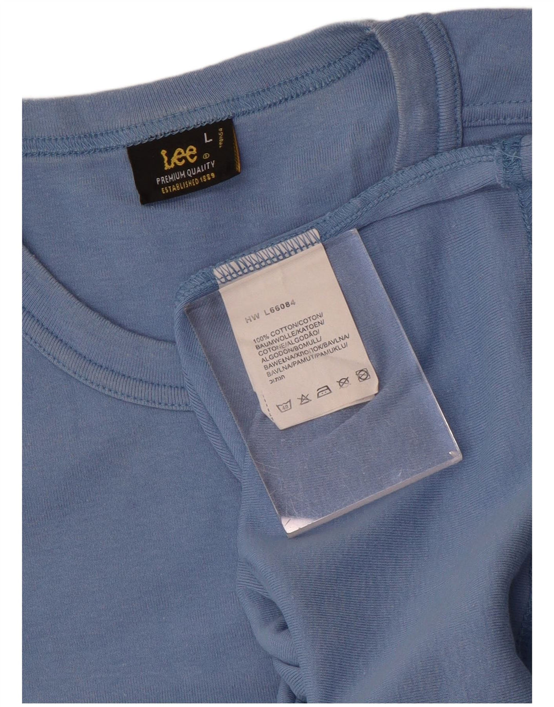Camiseta Lee Mujer Top Grande Azul Algodón