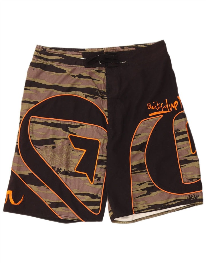 Quiksilver Hombre Graphic Bañador Shorts Mediano Poliéster Negro