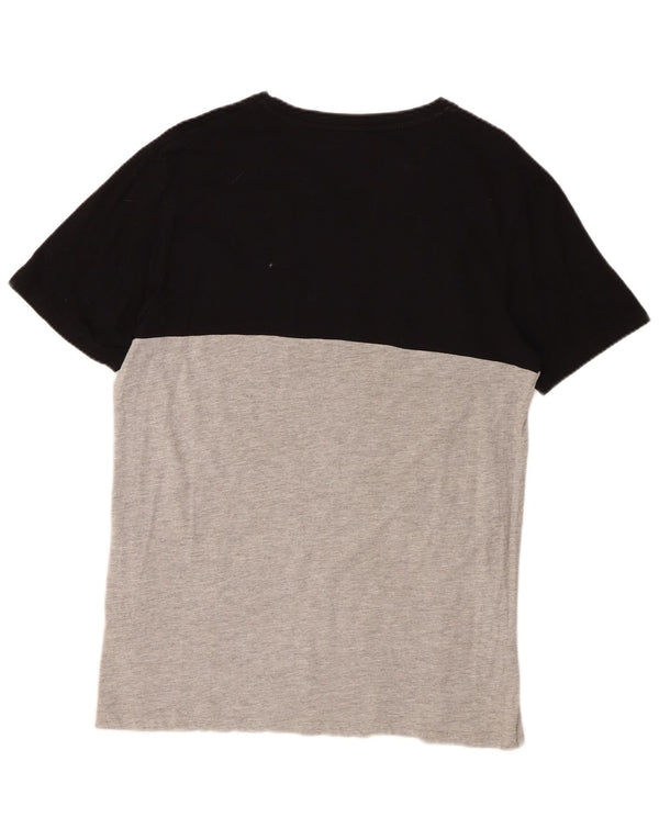 JACK & JONES Hombre Camiseta gráfica Top XL Algodón color block negro