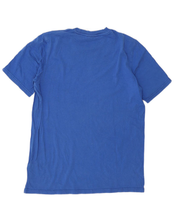 Adidas Hombre Camiseta Gráfica Top Algodón Azul Medio