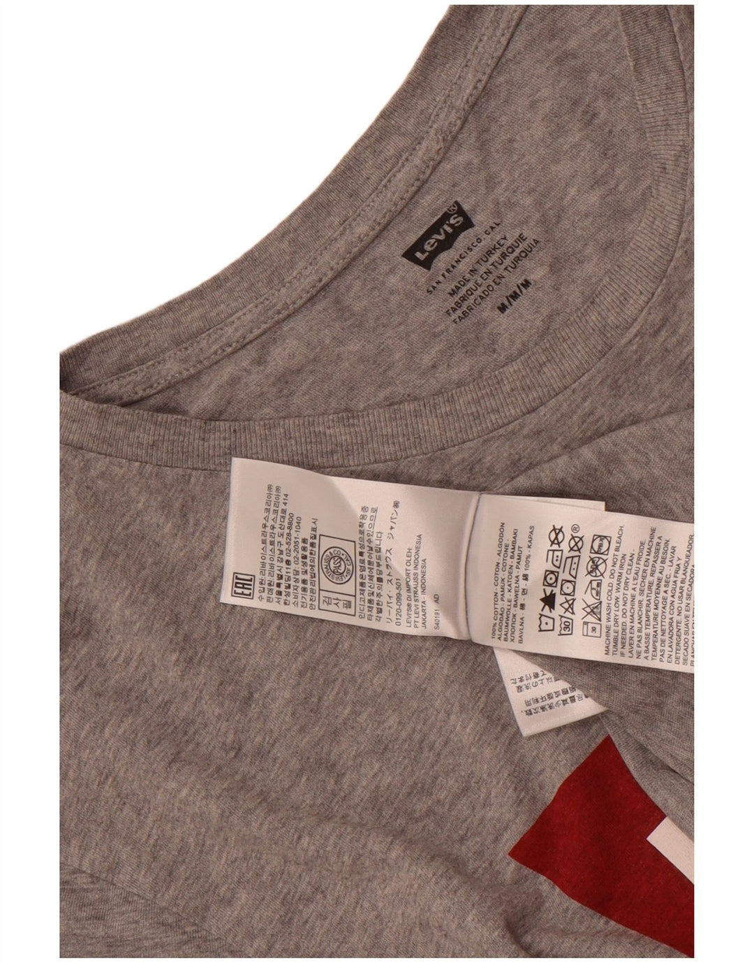 Levi's Camiseta gráfica para hombre Top de algodón moteado en gris medio