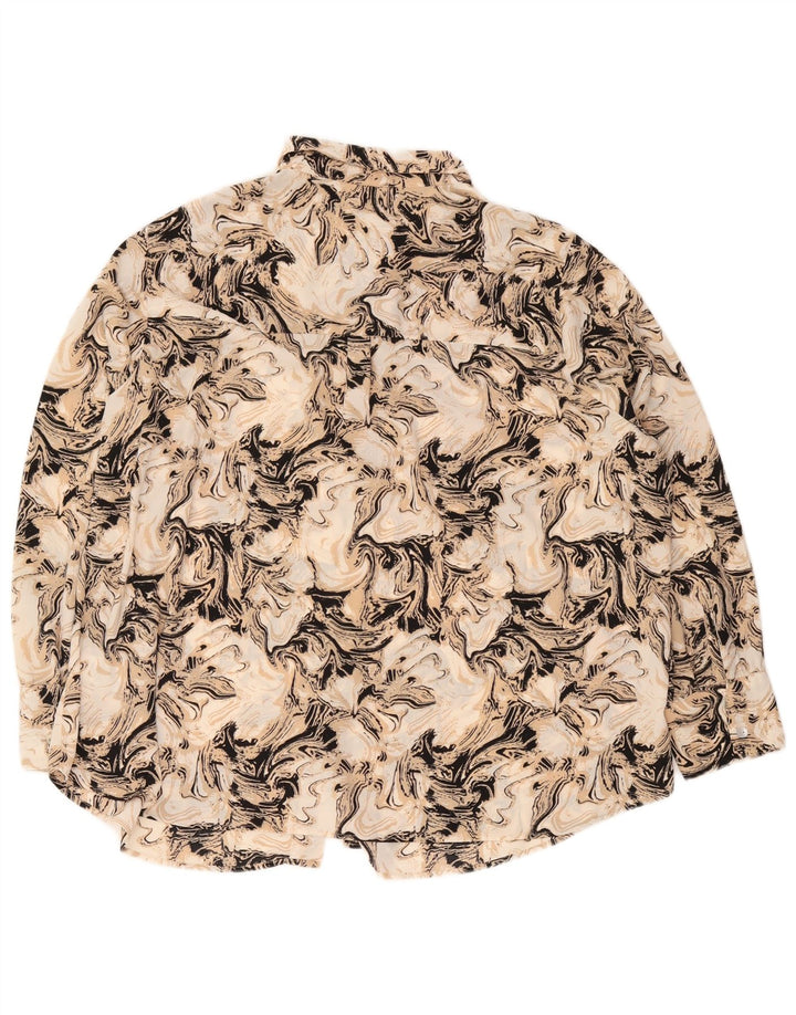 Marks & Spencer Blusa camisera con patrón abstracto para mujer UK 22 3XL Marrón
